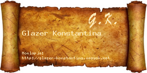 Glazer Konstantina névjegykártya